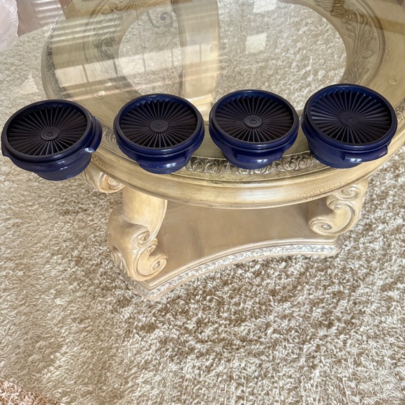 New Tupperware Classic Servalier Bowls Navy Blue 10oz Set of 4 10 oz - Picture 2 of 3